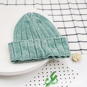 corduroy thick warm knitted hat